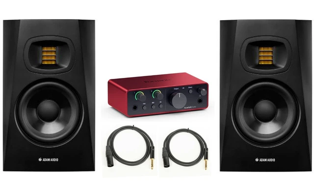 2x Adam T5V + Scarlett Solo 4Th Gen + Cables XLR / Jack