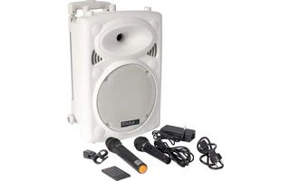 Ibiza Sound Port 8 VHF Blanco Sistema portable con batería & bluetooth