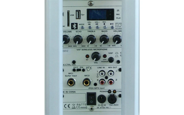 Ibiza Sound Port 8 VHF Blanco Sistema portable con batería & bluetooth
