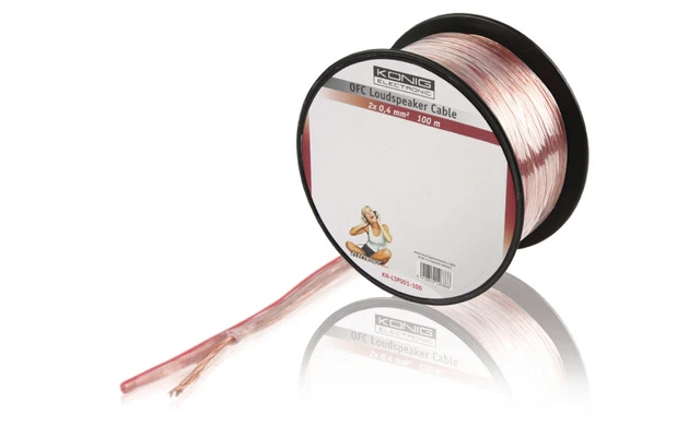 Cable OFC para altavoz de 2x0.40 mm² en bobina de 100m