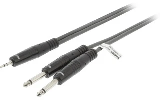 2x Cable de Audio Estéreo Macho de 6,35 mm - Macho de 3,5 mm de 1,5 m Gris Oscuro - Sweex SWOP23