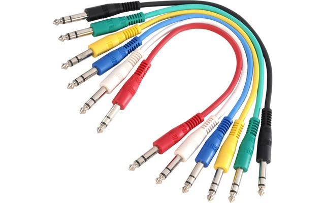 Adam Hall Cables K3 BVV 0030 SET Set Latiguillos de Cable de Jack 6 cables 6,3 mm estéreo a Jack