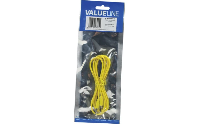 Cable amarillo de audio estéreo 3.5mm de 1.00 m