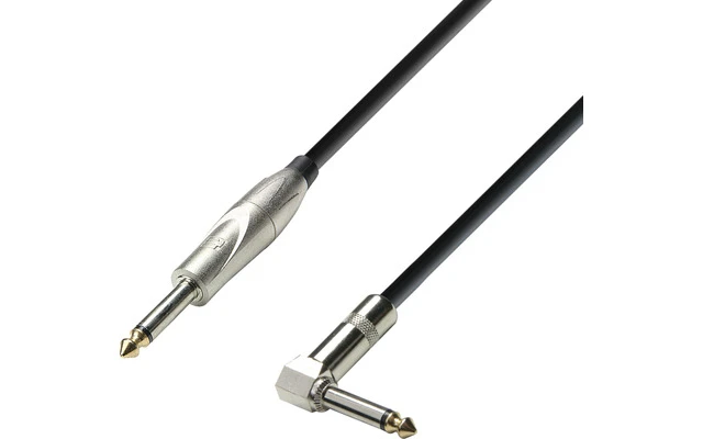Adam Hall Cables K3 IPR 0900 Cable de Instrumento de Jack 6,3 mm mono a Jack 6,3 mm mono acodado