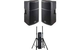 2x SoundSation Hyper Pro TOP 15A + Pareja de trípodes con funda