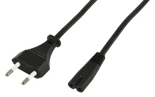 Cable europeo 1,5 m negro con conector en forma de 8