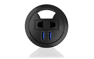 Hub 2-Port 1x 230 V (EU/US) En el escritorio Negro - ICY BOX 60365