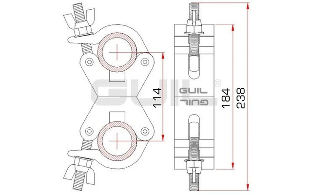 Guil ABZ-05 Abrazadera doble giratoria (360º)