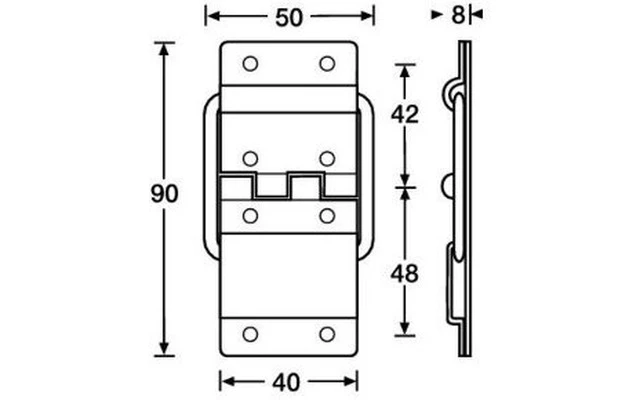 Adam Hall Hardware 2524 CHR - Bisagra parada larga cromada