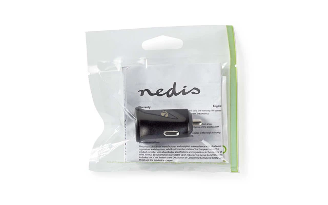 Cargador para el coche - 2,4 A - 2 salidas - 2x USB - Negro - Nedis CCHAU240ABKP