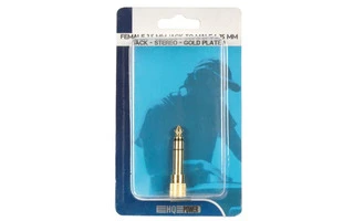 Conector Jack Hembra de 3.5 mm a conector Jack macho de 6.35mm - Estéreo - dorado