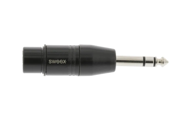 Adaptador XLR XLR 3-pin Hembra - 6.35 mm Macho Negro - Sweex SWOP15941B