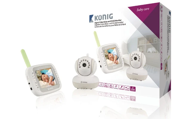 Monitor para bebés y niños con vídeo digital y LCD de 3,5? de 2,4 GHz - König KN-BM80