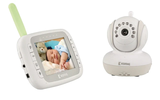Monitor para bebés y niños con vídeo digital y LCD de 3,5? de 2,4 GHz - König KN-BM80