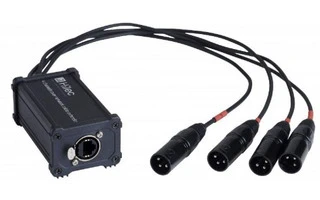 Adaptador DMX a RJ45 - 4 x XLR Macho 3 Pins - 50 cms