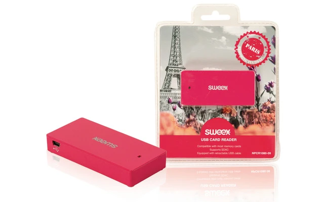 Lector de tarjetas USB Paris en fucsia - Sweex NPCR1080-09