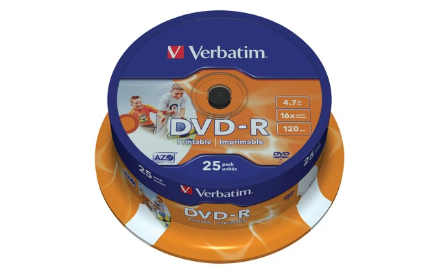 DVD-R 4.7 GB 16x Matt Silver imprimible pack de 25 uds.