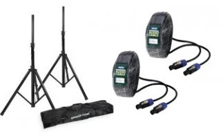 Pack Soportes altavoz, funda y cables Speakon