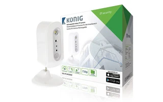 HD IP Camera Indoor 720P Rechargeable White/Silver - König SAS-IPCAM300W