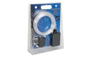 KIT DE FIBRA ÓPTICA, 150 FIBRAS (2m), CONTROL POR LED, COLOR BLA