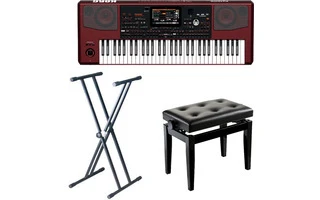 KORG PA1000 + Banqueta teclado negro + Soporte teclado doble regulable en altura