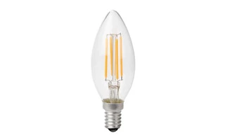 BOMBILLA LED CON FILAMENTOS LED - VELA - 4 W - E14 - COLOR BLANCO CÁLIDO