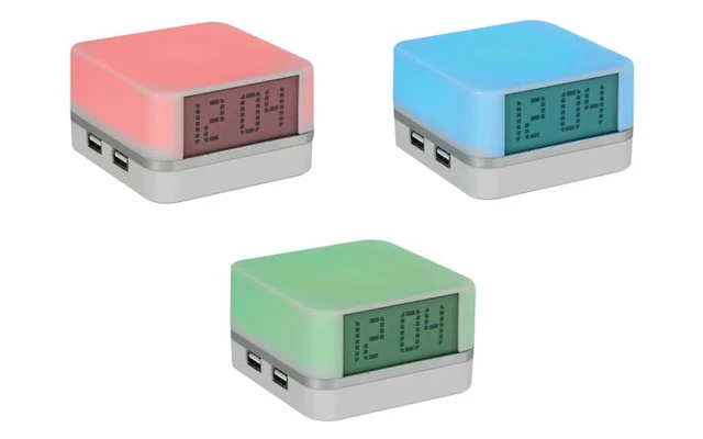 Reloj digital con HUB USB 2.0 - Cambiar color LED