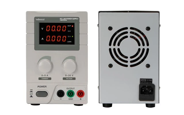 Fuente de alimentación DC para laboratorio 0-30 VDC / 0-5A Máx. con 2 pantallas LED