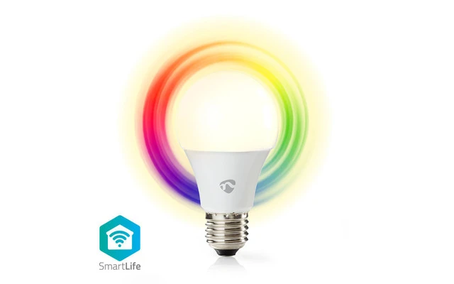 Bombilla LED Inteligente con Wi-Fi - A Todo Color y Blanco Cálido - E27 - Nedis WIFILC11WTE27