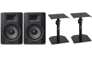 2x M-Audio BX5 D3 + Vonyx SMS10 - Pareja monitores con soportes de mesa