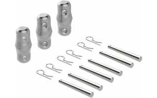Trabes kit de unión triangular P25/P30/P40: 3 bulones, 6 pasadores y 6 clips R