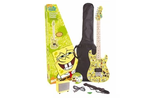 GUITARRA ELECTRICA 7/8 MINI AMPLIFICADOR BOB ESPONJA AMARILLA