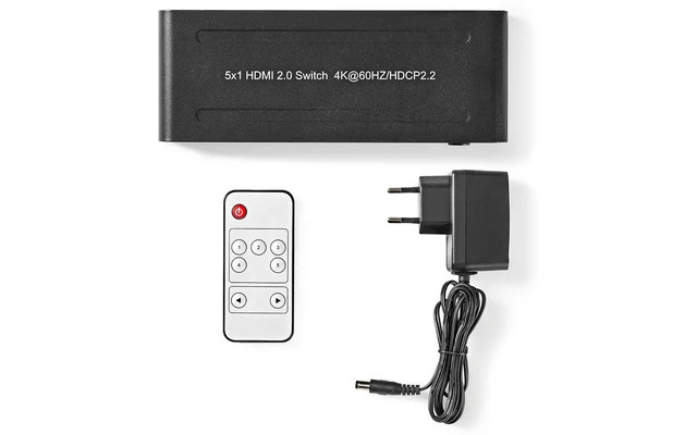 Conmutador HDMI™ - 4 puertos - 4 entradas HDMI™ - 1 salida HDMI™ - 4K2K a 60fps/HDCP 2.2 - Nedis