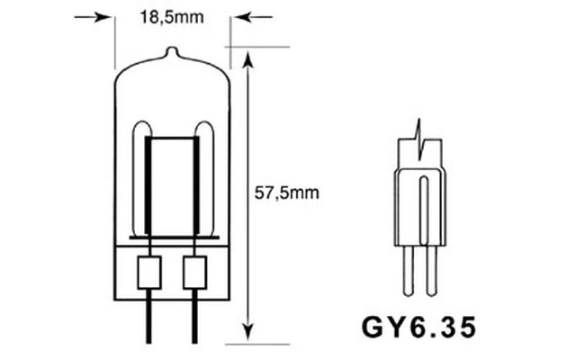 Lampara bipin JDC G6.35 150W/230V