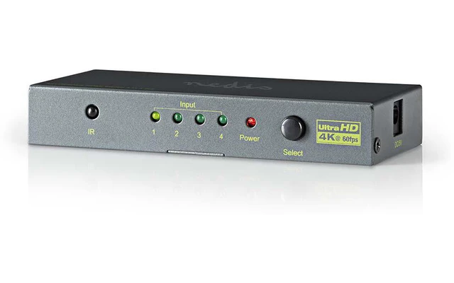 Conmutador HDMI™ - 4 puertos - 4 entradas HDMI™ - 1 salida HDMI™ - 4K2K a 60fps/HDCP 2.2 - Nedis