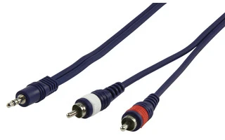 Cable para instrumentos HQ estéreo mini Jack > 2 RCA macho L/R 3 metros