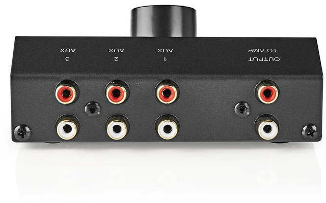 Conmutador de Audio Analógico - 3x (2x RCA Hembra) a 2x RCA Hembra
