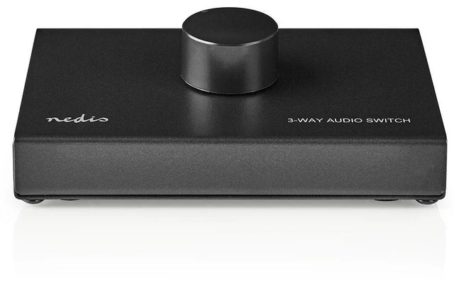 Conmutador de Audio Analógico - 3x (2x RCA Hembra) a 2x RCA Hembra