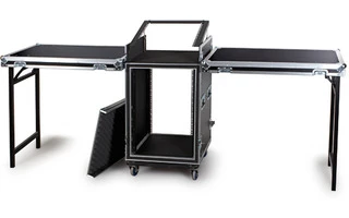 Rack 19" con 16U Anti-Shock con 1 ó 2 mesas para equipos de sonido DJ