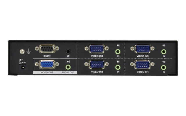 Conector VGA de 4 puertos de audio y vídeo