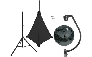 EUROLITE Set Bola de espejos 50cm negra con soporte y funda para trípode negra