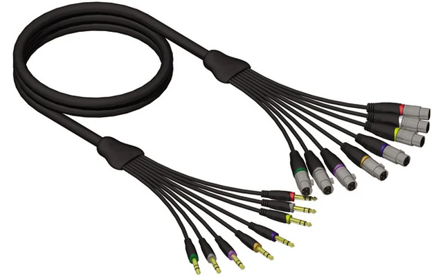 Manguera de Cable de 8 XLR hembra a 8 Jacks 6,3 mm estéreo 5 m