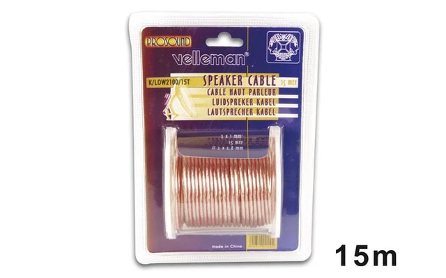 Cable altavoz - Transparente - 2 x 1.00mm² - 15m
