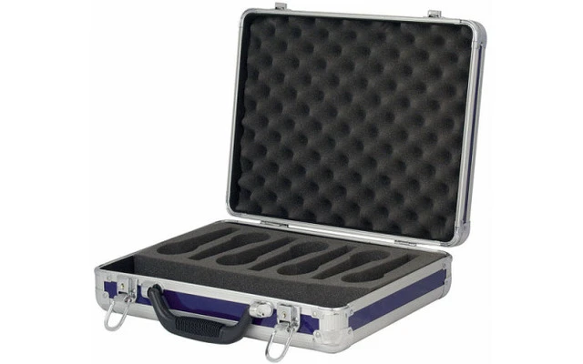 Flightcase para 7 micrófonos - Color Azul