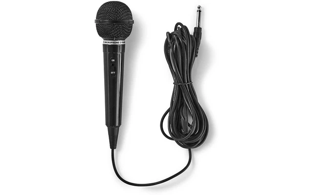Micrófono con cable - Sensibilidad de -75 dB +/-3 dB - 80 Hz - 12 kHz - 5,0 m - Nedis MPWD01BK
