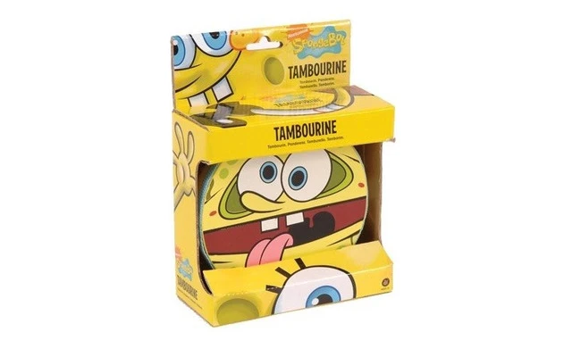 PANDERETA MADERA CON SONAJAS BOB ESPONJA