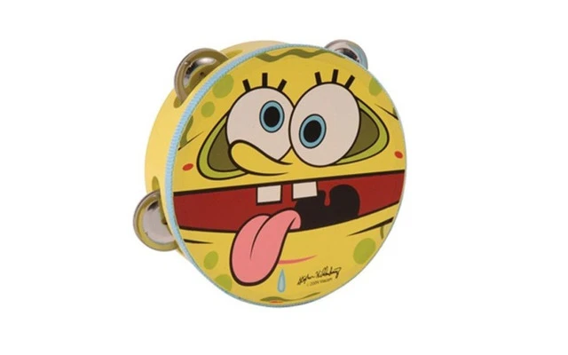 PANDERETA MADERA CON SONAJAS BOB ESPONJA