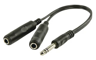 Cable divisor stereo 6.35 mm a 2x 6.35 mm, 0.2m