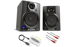 Conjunto altavoces estudio económico av40 + interfaz  uca  y cable