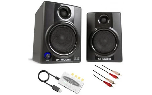 Conjunto altavoces estudio económico av40 + interfaz  uca  y cable